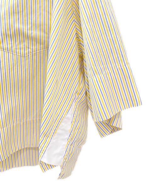 LOEWE（ロエベ）LOEWE (ロエベ) クロップドアナグラムロゴストライプシャツ イエロー サイズ:34の古着・服飾アイテム