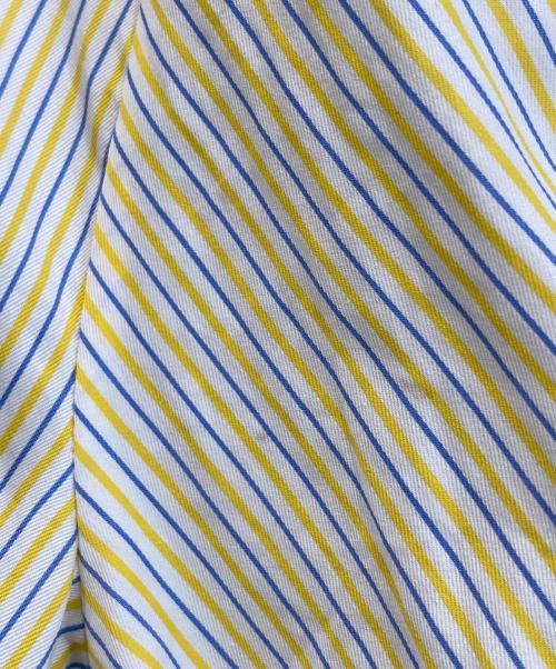 LOEWE（ロエベ）LOEWE (ロエベ) クロップドアナグラムロゴストライプシャツ イエロー サイズ:34の古着・服飾アイテム