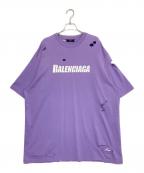 BALENCIAGAバレンシアガ）の古着「デストロイ加工Tシャツ」｜パープル
