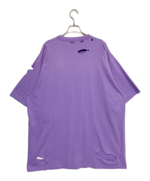 BALENCIAGA（バレンシアガ）BALENCIAGA (バレンシアガ) デストロイ加工Tシャツ パープル サイズ:Mの古着・服飾アイテム