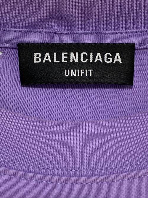 BALENCIAGA（バレンシアガ）BALENCIAGA (バレンシアガ) デストロイ加工Tシャツ パープル サイズ:Mの古着・服飾アイテム