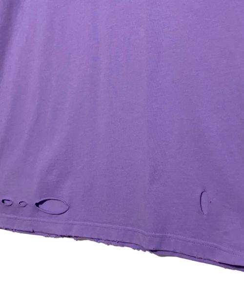 BALENCIAGA（バレンシアガ）BALENCIAGA (バレンシアガ) デストロイ加工Tシャツ パープル サイズ:Mの古着・服飾アイテム