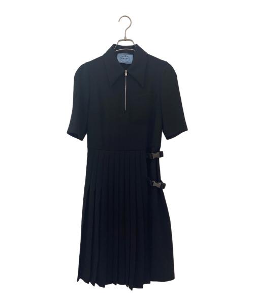PRADA（プラダ）PRADA (プラダ) プリーツワンピース ブラック サイズ:38の古着・服飾アイテム