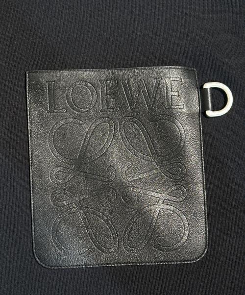 LOEWE（ロエベ）LOEWE (ロエベ) アナグラム レザーパッチポケット フーディ ブラック サイズ:XSの古着・服飾アイテム