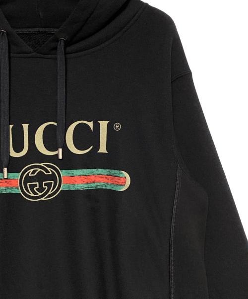 GUCCI（グッチ）GUCCI (グッチ) ロゴパーカー ブラック サイズ:Sの古着・服飾アイテム