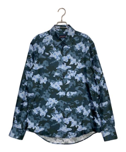 LOUIS VUITTON（ルイ ヴィトン）LOUIS VUITTON (ルイ ヴィトン) カモフラージュシャツ ブルー サイズ:Lの古着・服飾アイテム
