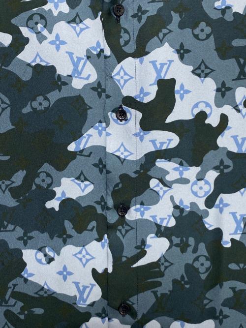 LOUIS VUITTON（ルイ ヴィトン）LOUIS VUITTON (ルイ ヴィトン) カモフラージュシャツ ブルー サイズ:Lの古着・服飾アイテム