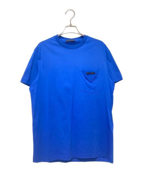 PRADA（プラダ）PRADA (プラダ) トライアングルロゴポケットTシャツ ブルー サイズ:Mの古着・服飾アイテム