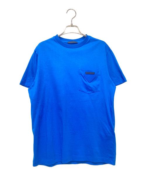 PRADA（プラダ）PRADA (プラダ) トライアングルロゴポケットTシャツ ブルー サイズ:Mの古着・服飾アイテム