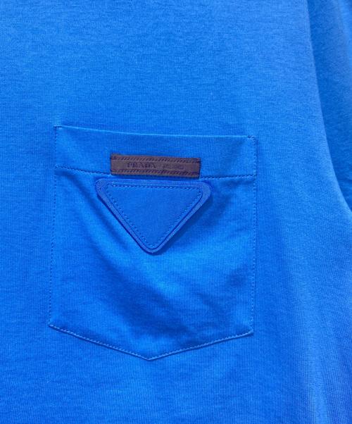 PRADA（プラダ）PRADA (プラダ) トライアングルロゴポケットTシャツ ブルー サイズ:Mの古着・服飾アイテム