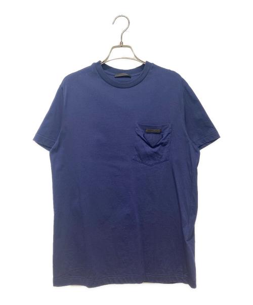 PRADA（プラダ）PRADA (プラダ) トライアングルロゴポケットTシャツ ネイビー サイズ:Mの古着・服飾アイテム
