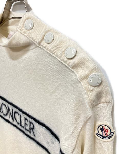 MONCLER（モンクレール）MONCLER (モンクレール) フロントロゴウールニット ホワイト サイズ:Sの古着・服飾アイテム