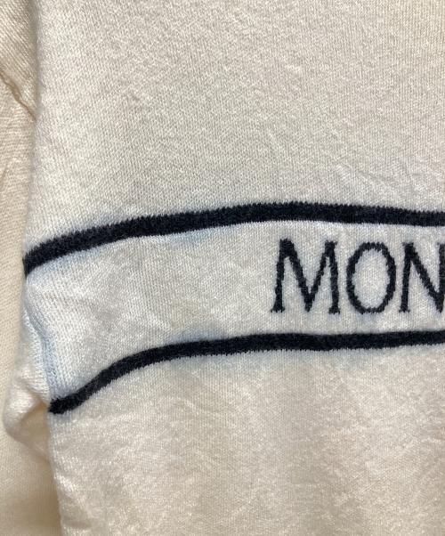 MONCLER（モンクレール）MONCLER (モンクレール) フロントロゴウールニット ホワイト サイズ:Sの古着・服飾アイテム