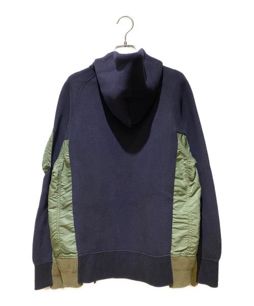 sacai（サカイ）sacai (サカイ) 切替ジップパーカー ネイビー×カーキ サイズ:1の古着・服飾アイテム