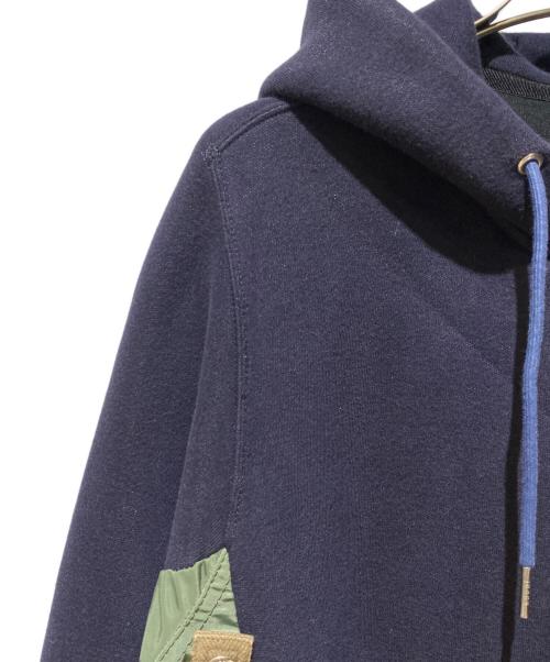sacai（サカイ）sacai (サカイ) 切替ジップパーカー ネイビー×カーキ サイズ:1の古着・服飾アイテム