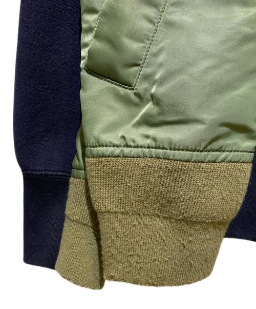 sacai（サカイ）sacai (サカイ) 切替ジップパーカー ネイビー×カーキ サイズ:1の古着・服飾アイテム