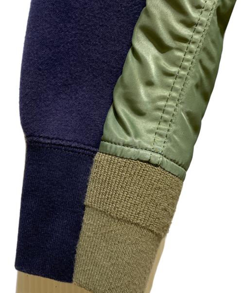 sacai（サカイ）sacai (サカイ) 切替ジップパーカー ネイビー×カーキ サイズ:1の古着・服飾アイテム