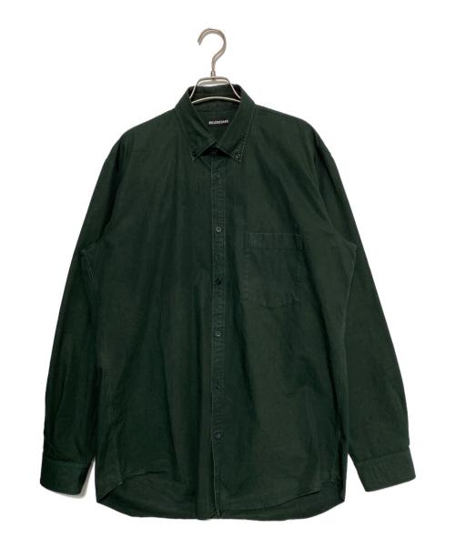 BALENCIAGA（バレンシアガ）BALENCIAGA (バレンシアガ) バックロゴオーバーサイズシャツ グリーン サイズ:37の古着・服飾アイテム