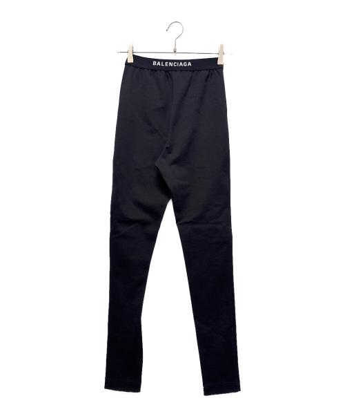 BALENCIAGA（バレンシアガ）BALENCIAGA (バレンシアガ) シグネチャーロゴ ストレッチレギンスパンツ ブラック サイズ:36の古着・服飾アイテム