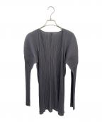 PLEATS PLEASEプリーツプリーズ）の古着「プリーツカーディガン」｜グレー