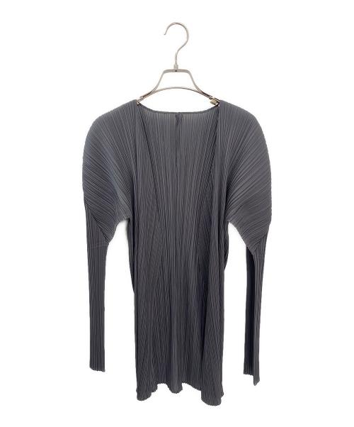PLEATS PLEASE（プリーツプリーズ）PLEATS PLEASE (プリーツプリーズ) プリーツカーディガン グレー サイズ:3の古着・服飾アイテム