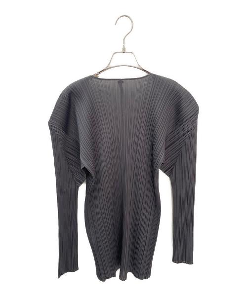 PLEATS PLEASE（プリーツプリーズ）PLEATS PLEASE (プリーツプリーズ) プリーツカーディガン グレー サイズ:3の古着・服飾アイテム