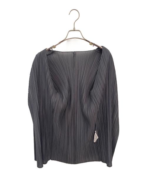 PLEATS PLEASE（プリーツプリーズ）PLEATS PLEASE (プリーツプリーズ) プリーツカーディガン グレー サイズ:3の古着・服飾アイテム