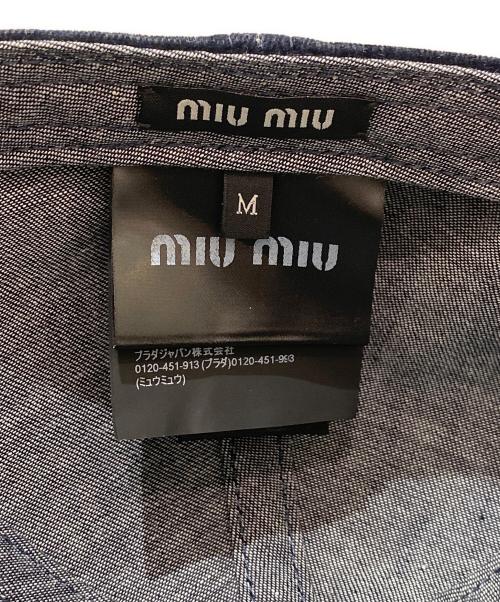 MIU MIU（ミュウミュウ）MIU MIU (ミュウミュウ) ベースボールキャップ ネイビー サイズ:Ⅿの古着・服飾アイテム