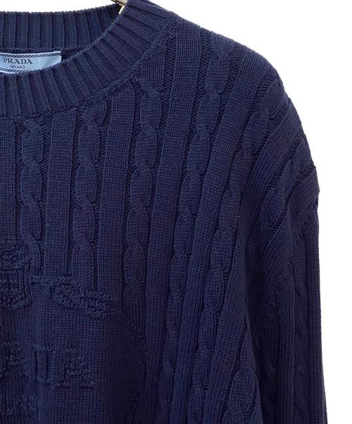 PRADA（プラダ）PRADA (プラダ) ロゴニット ネイビー サイズ:40の古着・服飾アイテム
