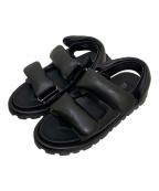 MIU MIUミュウミュウ）の古着「キルティングナッパーレザーサンダル」｜ブラック