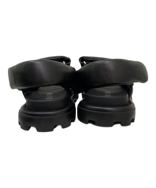 MIU MIU（ミュウミュウ）MIU MIU (ミュウミュウ) キルティングナッパーレザーサンダル ブラック サイズ:36　１/２の古着・服飾アイテム