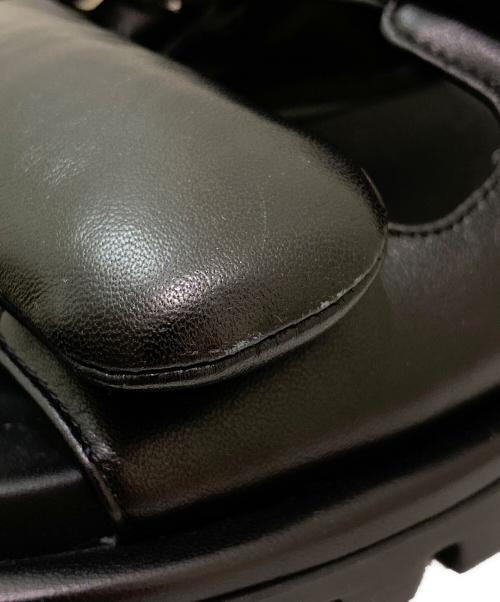 MIU MIU（ミュウミュウ）MIU MIU (ミュウミュウ) キルティングナッパーレザーサンダル ブラック サイズ:36　１/２の古着・服飾アイテム