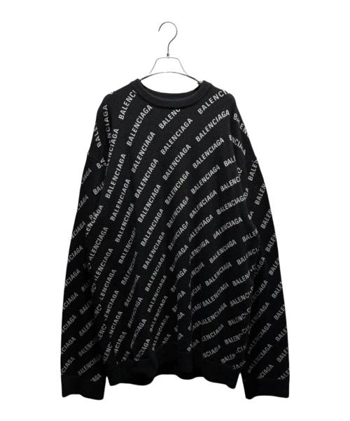 BALENCIAGA（バレンシアガ）BALENCIAGA (バレンシアガ) オールオーバーロゴニット ブラック サイズ:XLの古着・服飾アイテム