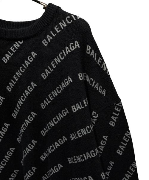 BALENCIAGA（バレンシアガ）BALENCIAGA (バレンシアガ) オールオーバーロゴニット ブラック サイズ:XLの古着・服飾アイテム