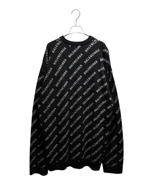 BALENCIAGA（バレンシアガ）BALENCIAGA (バレンシアガ) オールオーバーロゴニット ブラック サイズ:XLの古着・服飾アイテム