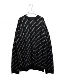 BALENCIAGA（バレンシアガ）の古着「オールオーバーロゴニット」｜ブラック