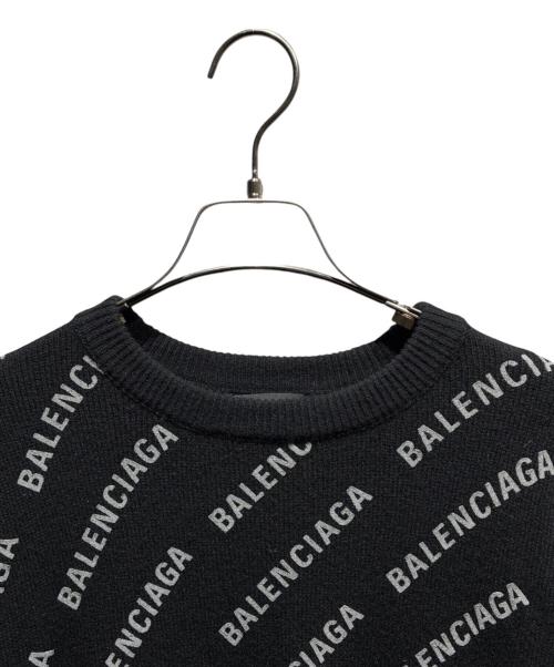 BALENCIAGA（バレンシアガ）BALENCIAGA (バレンシアガ) オールオーバーロゴニット ブラック サイズ:XLの古着・服飾アイテム