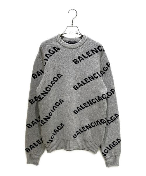 BALENCIAGA（バレンシアガ）BALENCIAGA (バレンシアガ) 19AW オールオーバーロゴニット グレー サイズ:XS 未使用品の古着・服飾アイテム