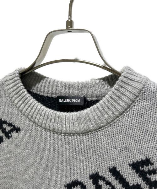 BALENCIAGA（バレンシアガ）BALENCIAGA (バレンシアガ) 19AW オールオーバーロゴニット グレー サイズ:XS 未使用品の古着・服飾アイテム