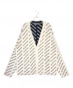 BALENCIAGAバレンシアガ）の古着「オールオーバーロゴカーディガン」｜ホワイト