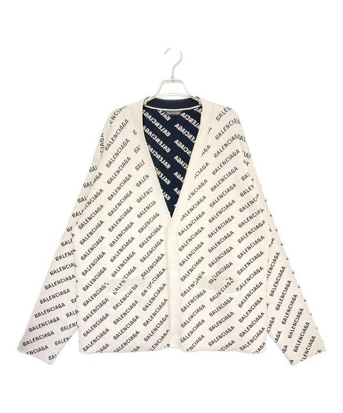 BALENCIAGA（バレンシアガ）BALENCIAGA (バレンシアガ) オールオーバーロゴカーディガン ホワイト サイズ:3の古着・服飾アイテム