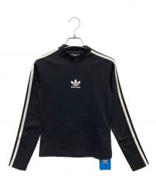 BALENCIAGA×adidas（バレンシアガ×アディダス）の古着「×adidas　3ライン長袖カットソー/コラボロゴ長袖Tシャツ」｜ブラック