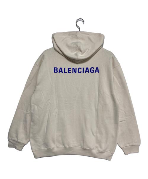 BALENCIAGA（バレンシアガ）BALENCIAGA (バレンシアガ) バッグロゴプルオーバーパーカー ベージュ サイズ:Mの古着・服飾アイテム