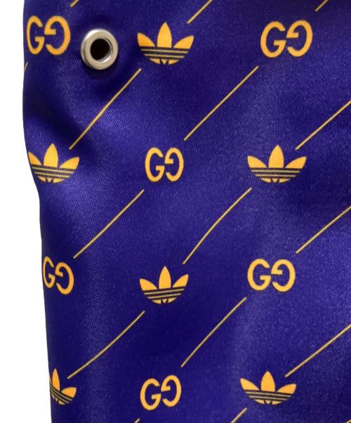GUCCI（グッチ）GUCCI (グッチ) adidas (アディダス) x Adidas Trefoil Print Jacket/トレフォイユプリント パーカー/GG総柄 ポリエステル×ナイロン ジャケット ブルー サイズ:46の古着・服飾アイテム