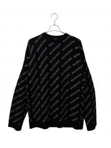 BALENCIAGA（バレンシアガ）の古着「オールオーバーロゴニット」｜ブラック