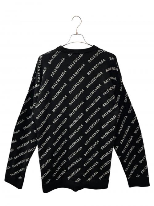 BALENCIAGA（バレンシアガ）BALENCIAGA (バレンシアガ) オールオーバーロゴニット ブラック サイズ:Mの古着・服飾アイテム
