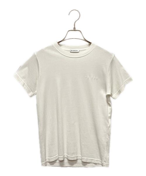 BALENCIAGA（バレンシアガ）BALENCIAGA (バレンシアガ) ロゴ刺繍Tシャツ/クルーネックTシャツ/ショートスリーブカットソー/ ホワイト サイズ:Ｓの古着・服飾アイテム