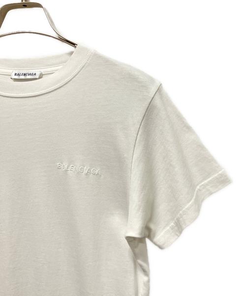 BALENCIAGA（バレンシアガ）BALENCIAGA (バレンシアガ) ロゴ刺繍Tシャツ/クルーネックTシャツ/ショートスリーブカットソー/ ホワイト サイズ:Ｓの古着・服飾アイテム