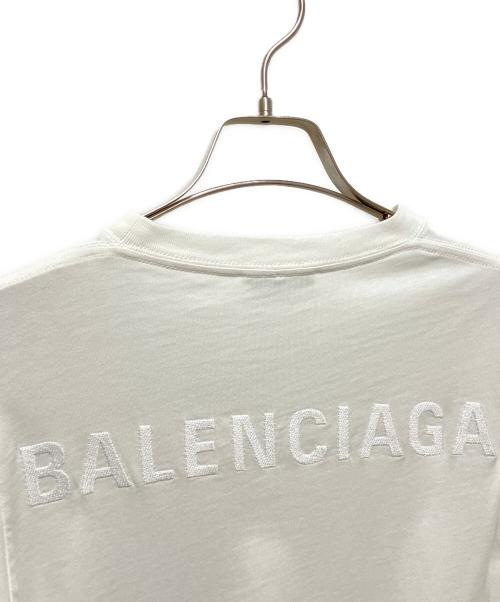 BALENCIAGA（バレンシアガ）BALENCIAGA (バレンシアガ) ロゴ刺繍Tシャツ/クルーネックTシャツ/ショートスリーブカットソー/ ホワイト サイズ:Ｓの古着・服飾アイテム