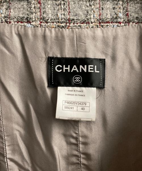 CHANEL（シャネル）CHANEL (シャネル) ツイードコート グレー サイズ:40の古着・服飾アイテム